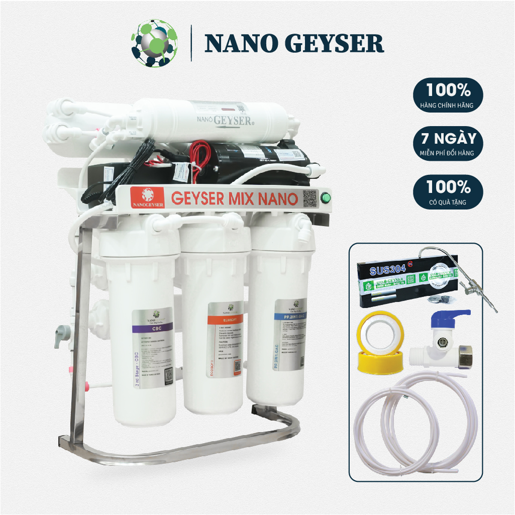 Máy lọc nước Nano Geyser Mix Nano chỉnh mức độ TDS theo mong muốn, phù hợp với tất cả nguồn nước